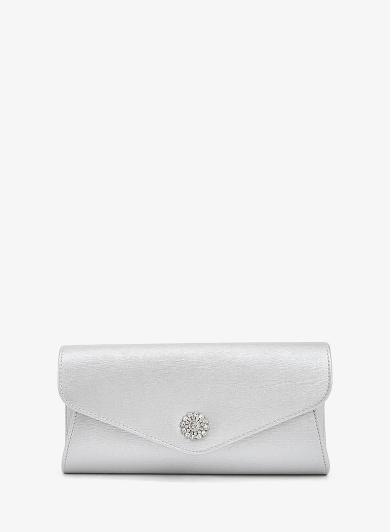 Flora Bella By Shoexpress Metallic Pu Clutch Bag With Detachable Shoulder Chain Ramadan Collection - Image 1