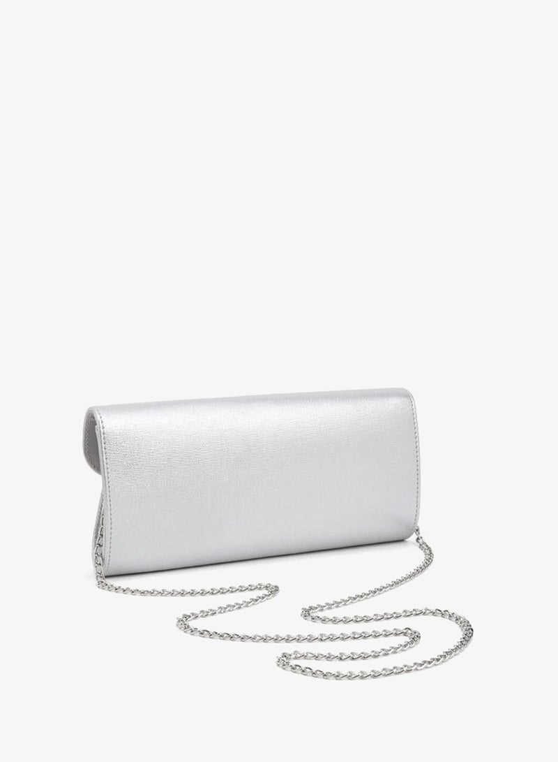 Flora Bella By Shoexpress Metallic Pu Clutch Bag With Detachable Shoulder Chain Ramadan Collection - Image 5