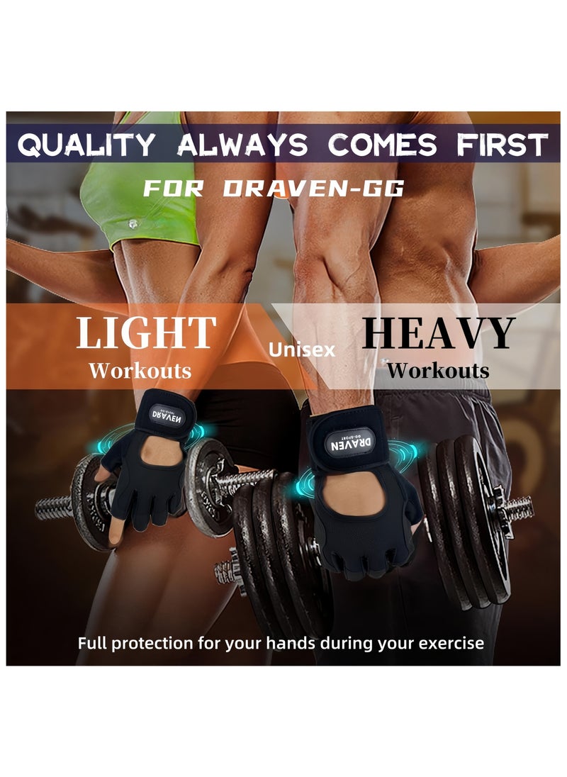 DRAVEN - GG - DRAVEN-GG Gym Gloves Men - Silicone Non-slip Palm Pad,enhanced Grip,high Performance, Breathable, Durable Workout Gloves - Wrist Support Fitness Gloves For Sport, Exercise, Weightlifting And Training - Image 1