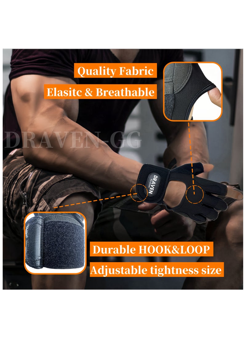 DRAVEN - GG - DRAVEN-GG Gym Gloves Men - Silicone Non-slip Palm Pad,enhanced Grip,high Performance, Breathable, Durable Workout Gloves - Wrist Support Fitness Gloves For Sport, Exercise, Weightlifting And Training - Image 1