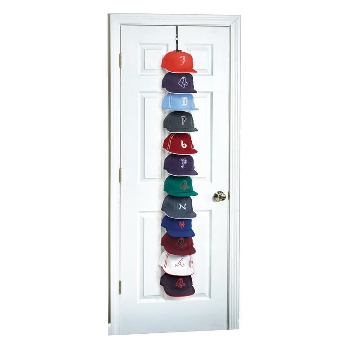CAP RACK SYSTEM 36 BASEBALL CAP ORGANIZER 12 CLIPS HOLD UP TO 36 CAPSBLACK