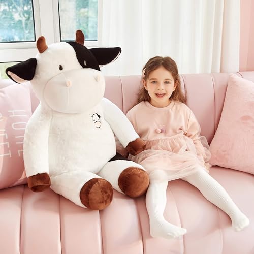 IKASA Giant Cow Stuffed Animal, 30 Inches Big Plush Toy,Large Cute Jumbo Soft Toys,Huge Size Fluffy Plushy Fat Plushie,Gifts for Kids - Image 2