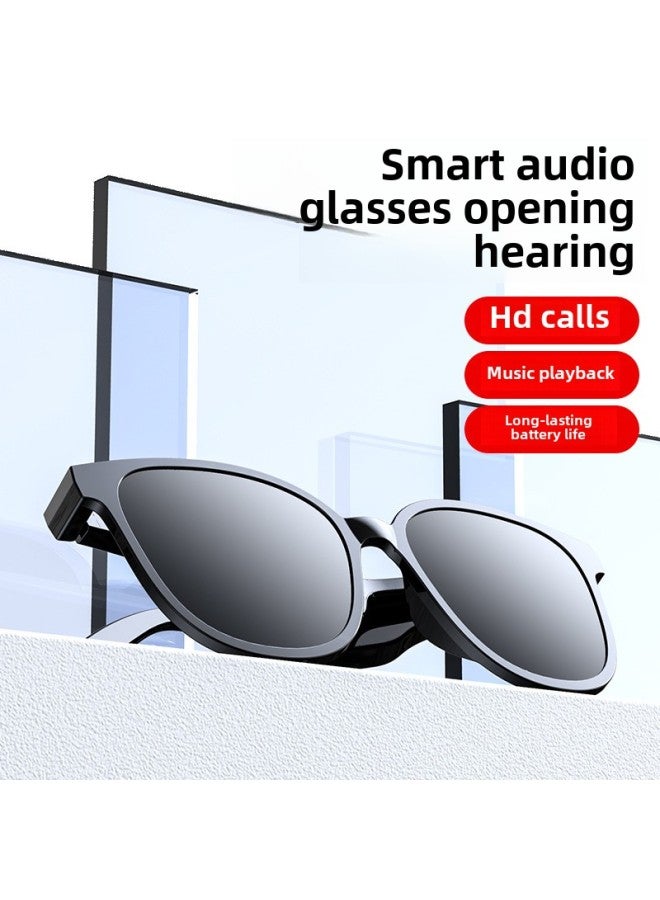 Direct Sales Bluetooth Smart Glasses Air Conduction Glasses Bluetooth Sunglasses Can Listen To Music To Answer The Phone-Color:Black - Image 4