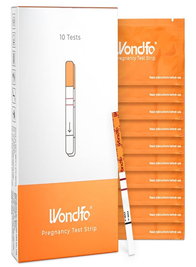 Wondfo 5mm Pregnancy Test Strips - HCG Detection 25 MIU/ml, Home Test of Reliable Result - 10 Count - Image 1