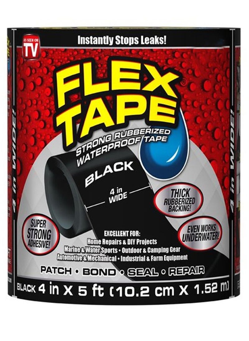 FLEX TAPE - Waterproof Tape Quick Stop Leak Sealing Tape Permanent Strong Adhesive Tape Anti - UV,eco - Friendly,high Temperature Low Temperature Corrosion Resistance Black - Image 1