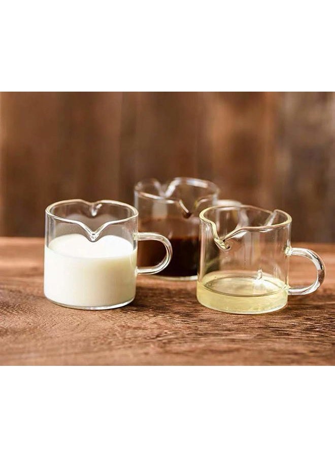 BCnmviku Shot Glasses Espresso Parts Double Spouts Milk Cup Clear Glass (Clear Glass-2Pack) - Image 4