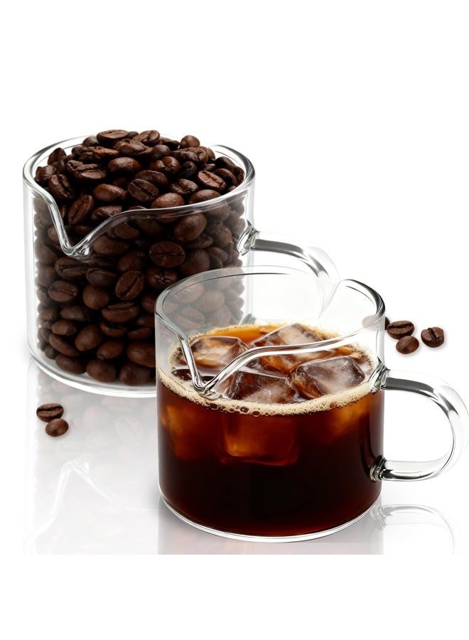 BCnmviku Shot Glasses Espresso Parts Double Spouts Milk Cup Clear Glass (Clear Glass-2Pack) - Image 5