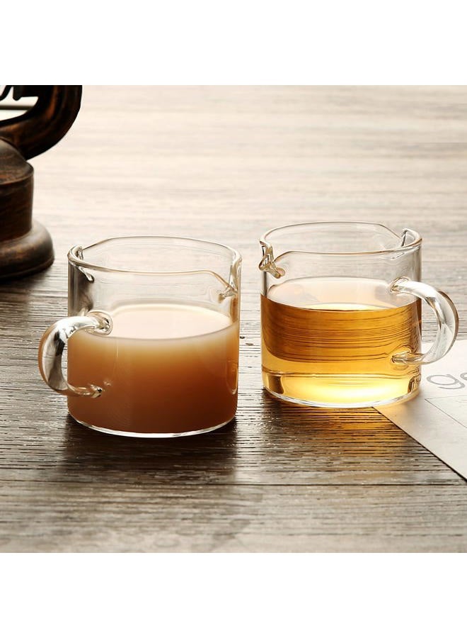 BCnmviku Shot Glasses Espresso Parts Double Spouts Milk Cup Clear Glass (Clear Glass-2Pack) - Image 2