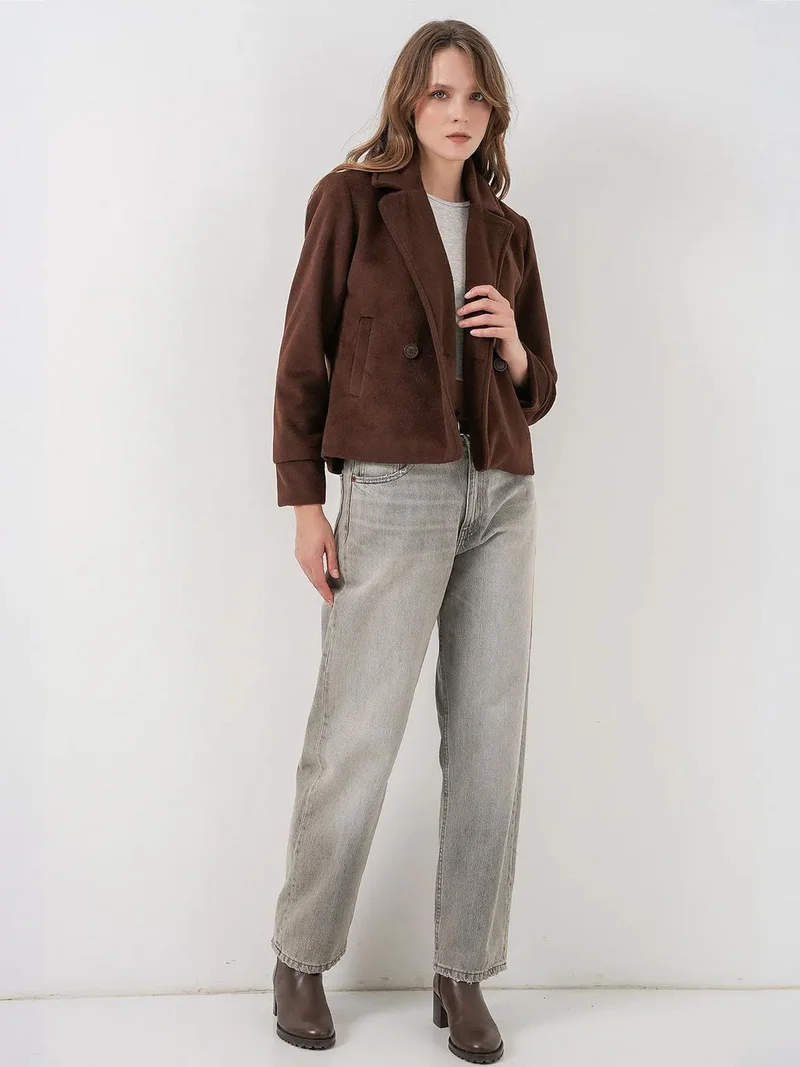 BIG DART BDART Textured Double Breasted Jacket