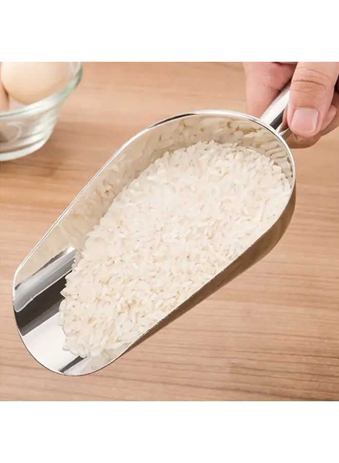 Stainless Steel Silvery Scoop For Ice Pet Food And Dry Goods With Easy Grip Handle - Image 2