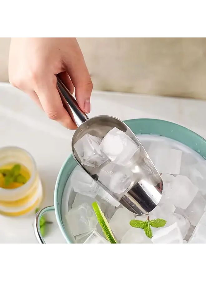 Stainless Steel Silvery Scoop For Ice Pet Food And Dry Goods With Easy Grip Handle - Image 3