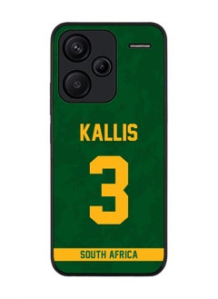Stylizedd Rugged Black Edge Case for Xiaomi Redmi Note 13 Pro Plus, Slim fit Case Thin Cover -  Team South Africa Jacques Kallis, Jersey No 3  - Image 1