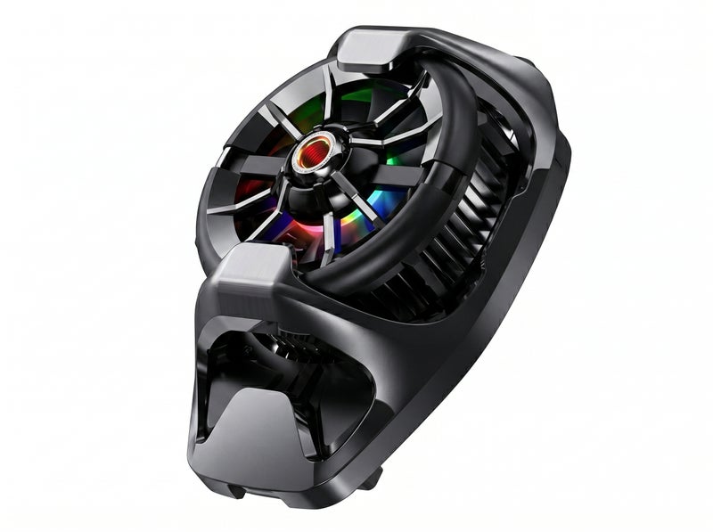Memo Black Smartphone Cooler Model DL22 with RGB Fan & Adjustable Design for Gaming & Live Streaming Cooling - Image 1