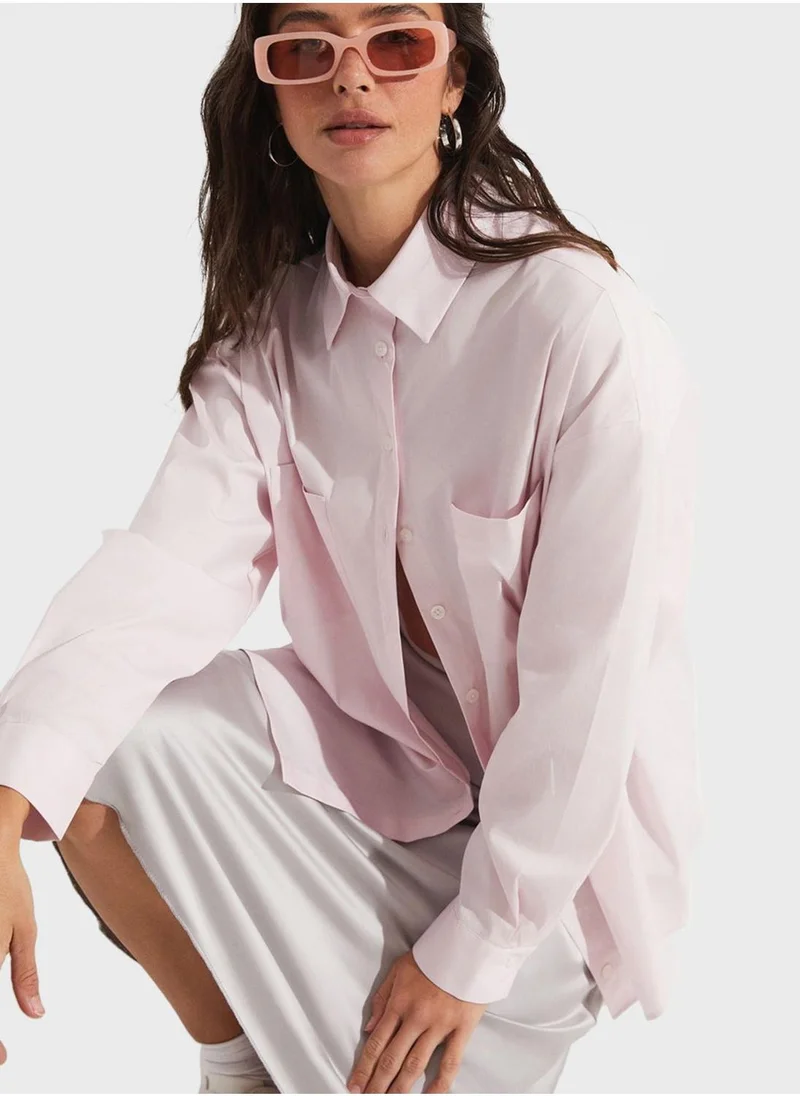 جون Pocket Detail Button Down Shirt