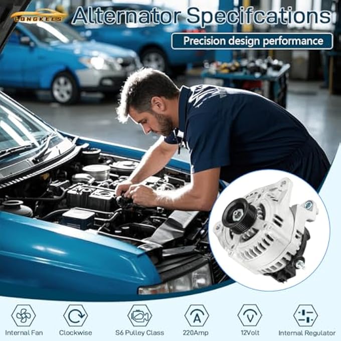 LONGKEES Alternator 130A FIT 20082012 Honda Accord & 20092014 Acura TSX 2.4L L4 Replace OE# 11390, 104210-5890, 31100-R40-A01 - Image 3