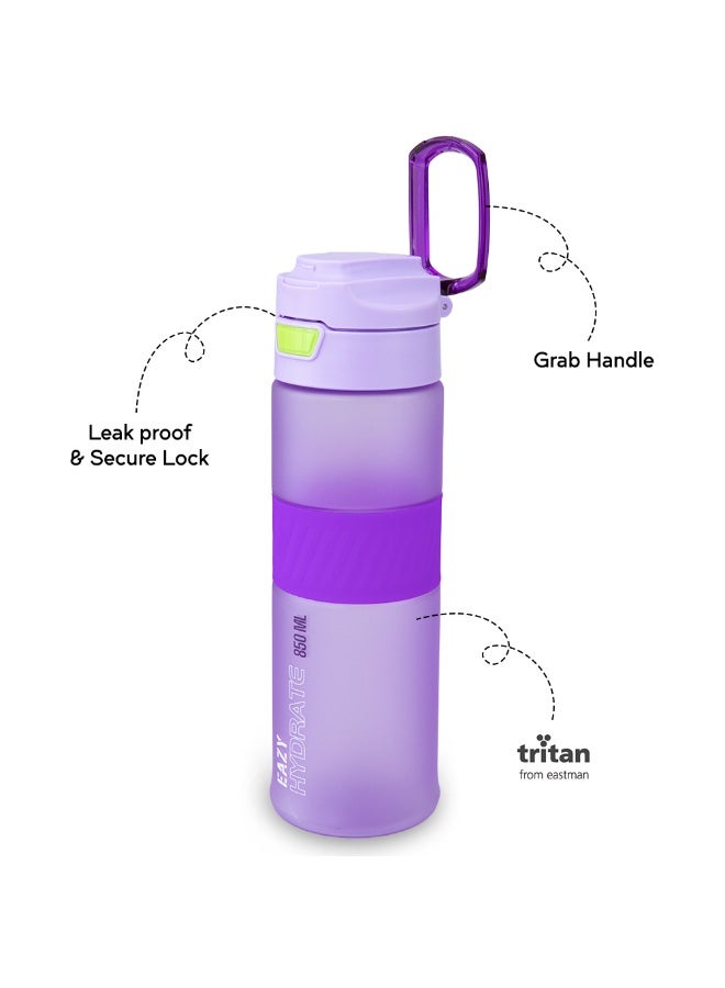 Eazy Kids Personalized Tritan Water Bottle 850ml with Spout Lid & Handle - Lavender Pulse - Image 4