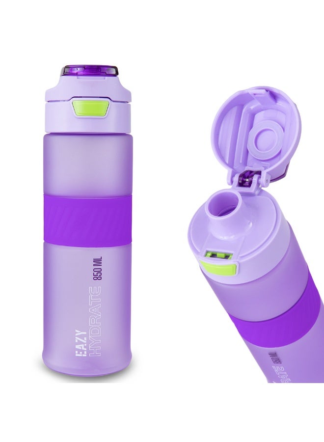 Eazy Kids Personalized Tritan Water Bottle 850ml with Spout Lid & Handle - Lavender Pulse - Image 2