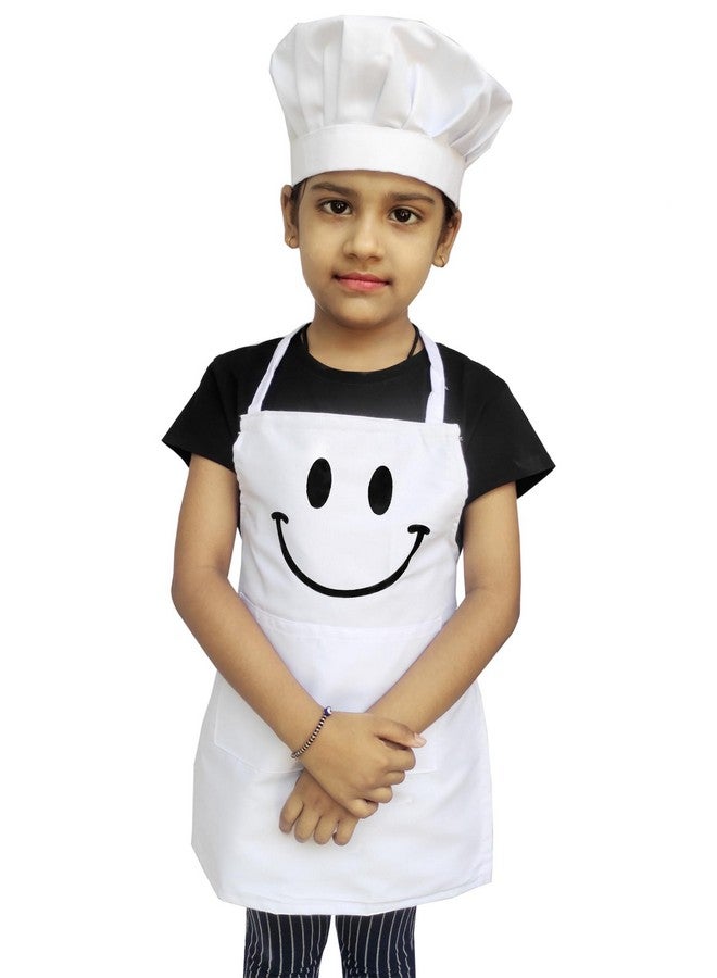 Switchon Polyester Waterproof Adjustable Kids Multi purpose Cooking Apron with a chef cap School Apron - Proudly made in india (White, 6Yrs to 11 Yrs) - Image 2