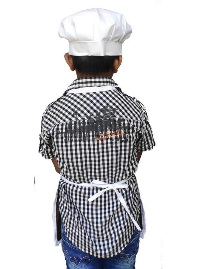 Switchon Polyester Waterproof Adjustable Kids Multi purpose Cooking Apron with a chef cap School Apron - Proudly made in india (White, 6Yrs to 11 Yrs) - Image 3