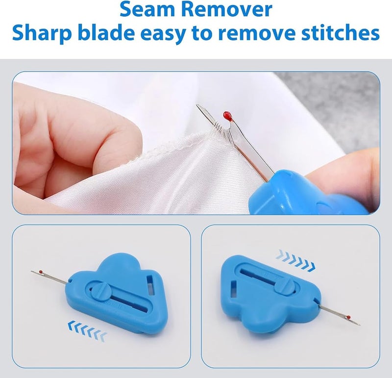 TERRIFI 3Pcs Magnetic Adjustable Seam Guide for Sewing Machines with Precise Hemmer Scale, Easy-to-Use Seam Rippers, Universal Stitch Remover – Professional Sewing Accessories Kit for Quilting & Tailoring - Image 3