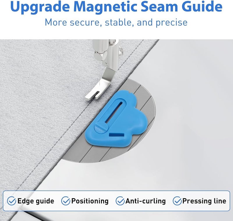 TERRIFI 3Pcs Magnetic Adjustable Seam Guide for Sewing Machines with Precise Hemmer Scale, Easy-to-Use Seam Rippers, Universal Stitch Remover – Professional Sewing Accessories Kit for Quilting & Tailoring - Image 2