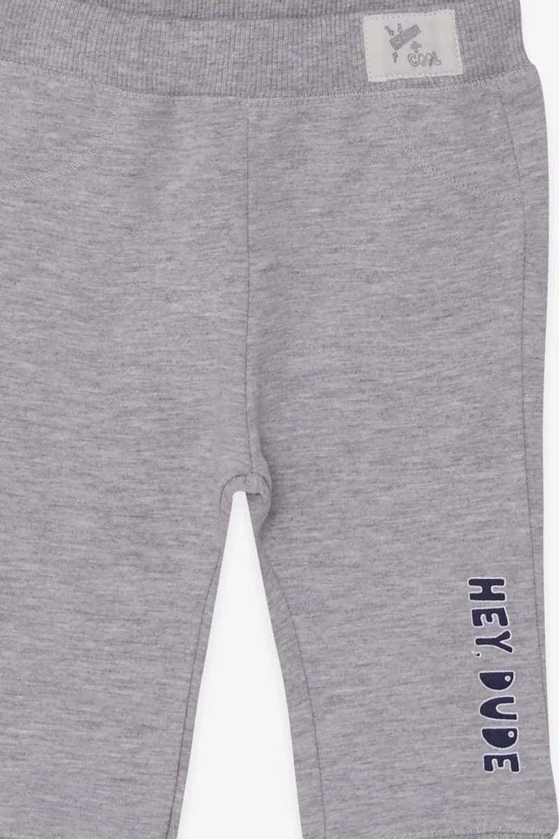 Breeze Baby Boy Sweatpants Printed Light Gray Melange (9 Months-3 Years)