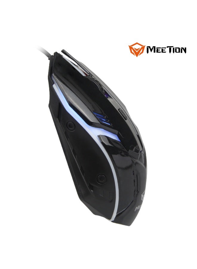 Meetion ماوس ميتين USB سلكي مضاء M371 مع مفتاح لمسة ناعمة دقة قصوى 1600 نقطة في البوصة إضاءة متغيرة بأربعة ألوان - Image 4