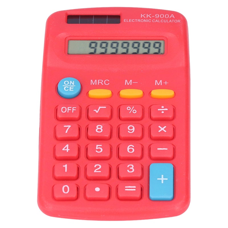 Mini Calculators Handheld 8 Digit with LCD Display Sensitive Button Solar Battery Dual Power for Office School BusinessRed - Image 5
