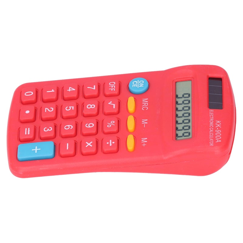 Mini Calculators Handheld 8 Digit with LCD Display Sensitive Button Solar Battery Dual Power for Office School BusinessRed - Image 4