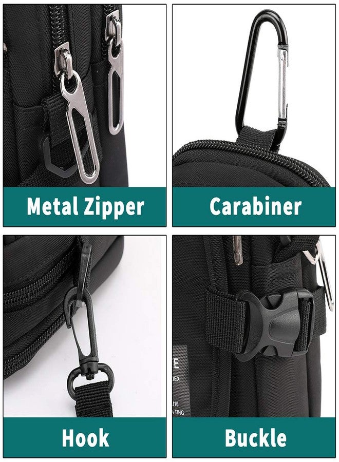 Lohol Multifunction Cell Phone Holster, One Shoulder Pouch with Carabiner, Outdoor Tactical Waist Belt Bag, Security Purse Crossbody Gadget Pocket for Smartphone Up to 6.5 inches, 1# Army Green - Image 4