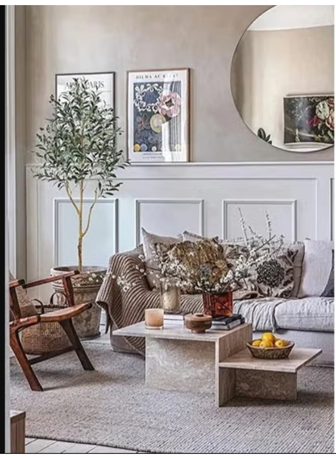 Snooe Artificial Olive Tree Tall Fake Potted Olive Silk Tree with Planter Large Faux Olive Branches and Fruits Artificial Tree for Modern Home Office Living Room Floor Decor Indoor - Image 2