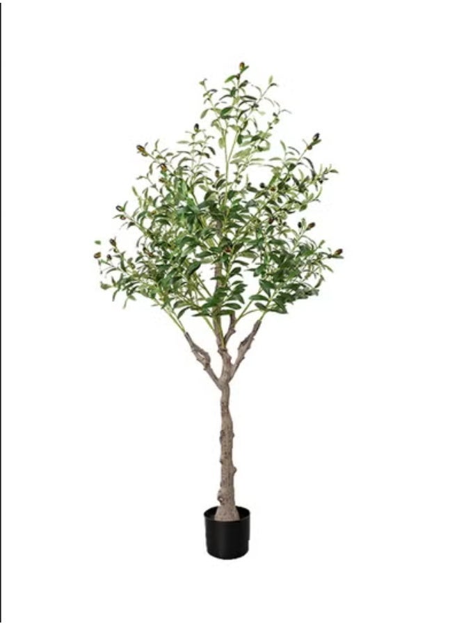 Snooe Artificial Olive Tree Tall Fake Potted Olive Silk Tree with Planter Large Faux Olive Branches and Fruits Artificial Tree for Modern Home Office Living Room Floor Decor Indoor - Image 5