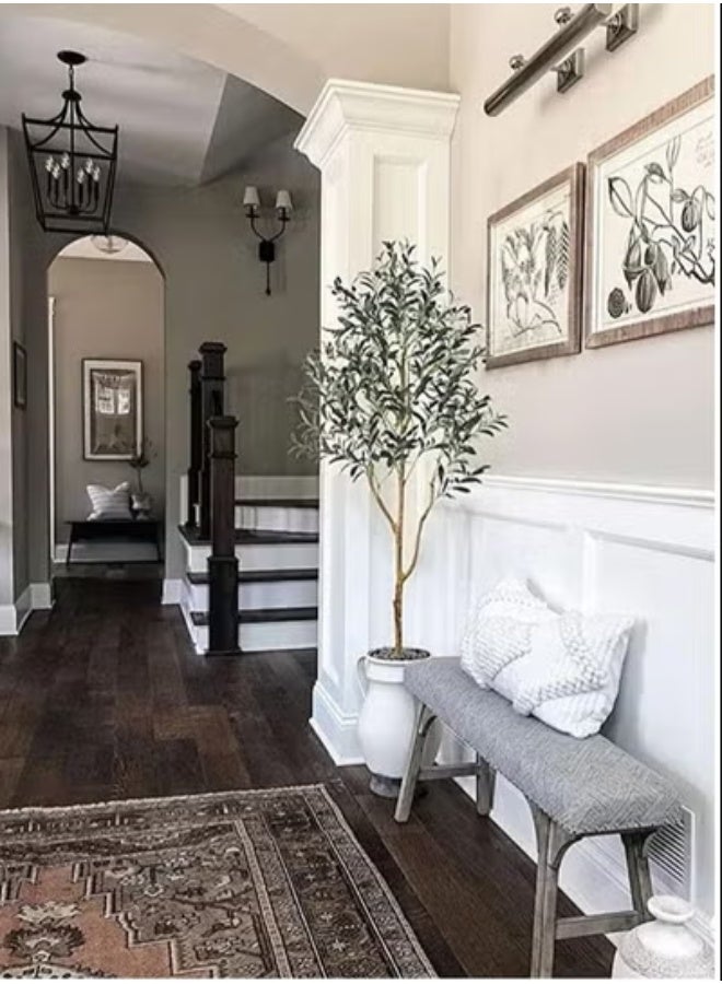 Snooe Artificial Olive Tree Tall Fake Potted Olive Silk Tree with Planter Large Faux Olive Branches and Fruits Artificial Tree for Modern Home Office Living Room Floor Decor Indoor - Image 4