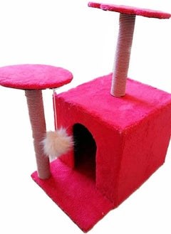 Cat house covered eith velevet with two platforms and scratching posts -red - pzsku/Z1144BF4A4A3D3844B27FZ/45/_/1718806784/789a2ec2-2cde-4a6f-8d45-d77041ec391c