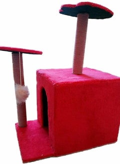 Cat house covered eith velevet with two platforms and scratching posts -red - pzsku/Z1144BF4A4A3D3844B27FZ/45/_/1718806794/28655800-d42d-4cd3-b5ee-da15925de5cf