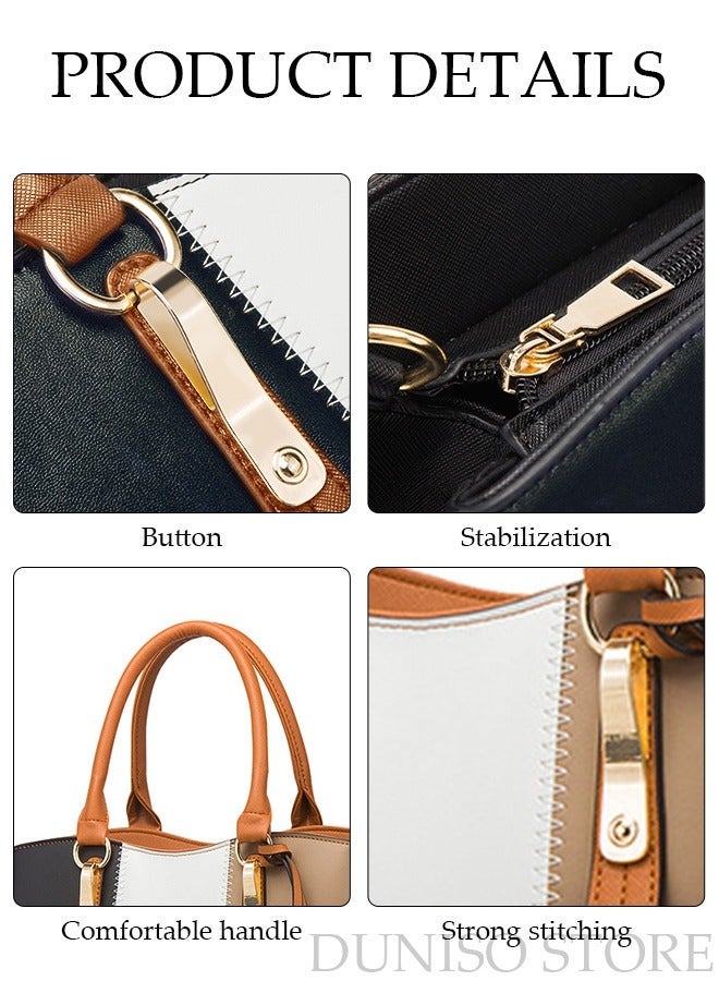 DUNISO 4pcs Women Fantionable Handbag and Satchel Clutch Purse Leather Tote Shoulder Bag Large Satchel Top Handle Work Bag Crossbody bag Set - Image 3