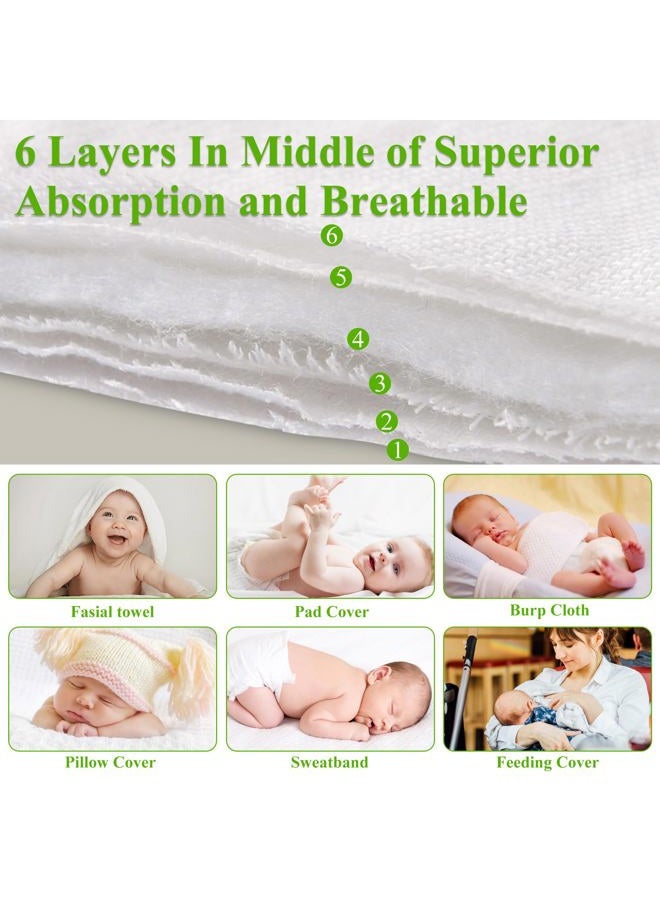 Fasoar Cloth Diapers Prefold Covers 6 Pack - 6 ply 100% Unbleached Cotton, Thick Washable Absorbent Diaper Covers for Babies and Toddlers Multi-Use (10-35 lbs) 6 Pack - Image 3
