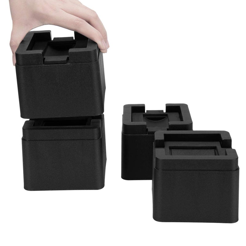 BTSD-home 3 Inch Heavy Duty Bed Risers Adjustable Bed Lifts Fits to All Wheels of Furniture, Sofa, Table and Couch 4 Pack - Image 2