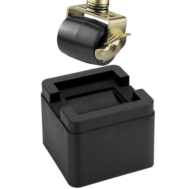 BTSD-home 3 Inch Heavy Duty Bed Risers Adjustable Bed Lifts Fits to All Wheels of Furniture, Sofa, Table and Couch 4 Pack - Image 1