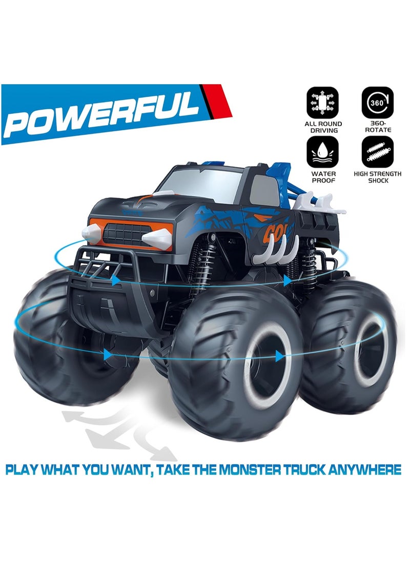 Taizz Ventures 1:16 Waterproof RC Monster Truck Pickup Car – 4WD Amphibious Remote Control Off-Road Car Toys, High Speed, Shockproof, Rechargeable, All-Terrain Vehicle Gift for Kids Age 6-12 Boys & Girls - Blue  - Image 4