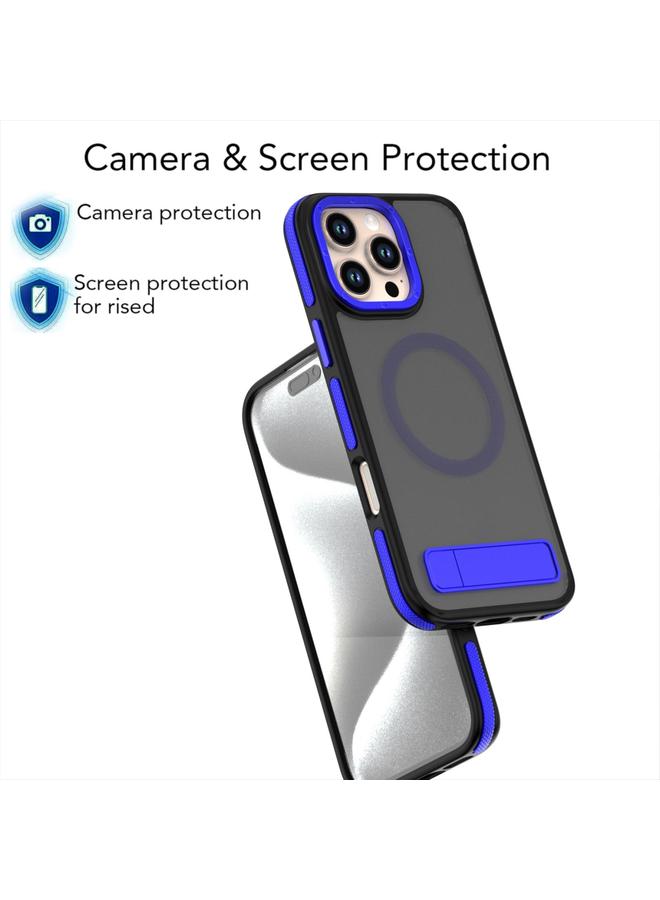 erorex Case For iPhone 16 Pro Dual-Color Skin Feel Magsafe Phone Case with Holder - Image 5