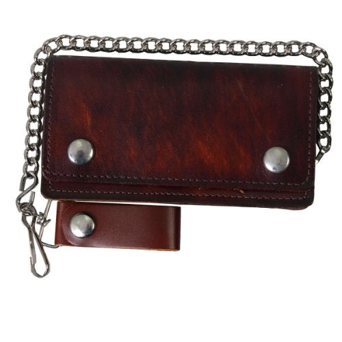 Hot Leathers WLC2005 Brown, 6" Classic Brown Bi-Fold Wallet (Brown, 6") - Image 1