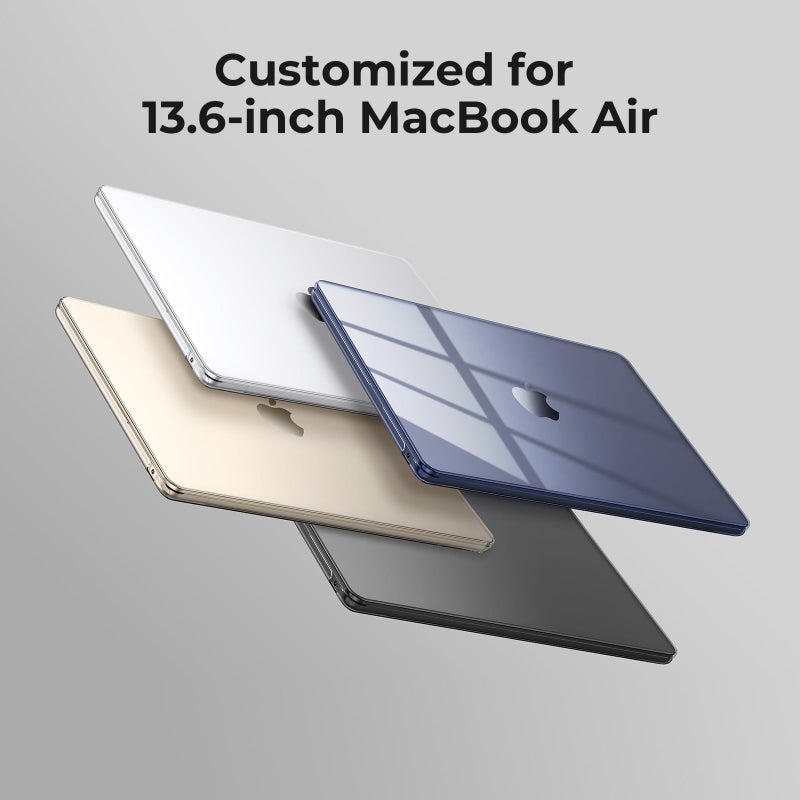 EooCoo Case Compatible with MacBook Air 13.6 inch M4 2025 2024-2022 M3 M2 A3240 A3113 A2681, Hard Shell Case + Keyboard Cover + Polishing Cloth + Screen Protector for Mac Air 13 - Crystal Clear - Image 4