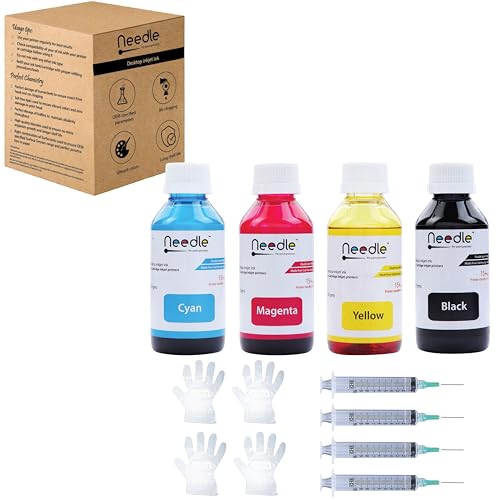 needle ; Pin point precision Needle 4x100gms Cartridge Refill Ink | Made in India | Compatible with Inkjet Printers | Easy Ink Refilling Solution (CMYK) - Image 2