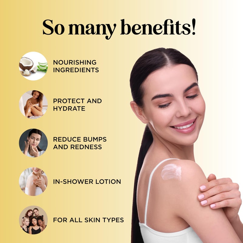 Maple Holistics Bare After Shave Lotion for Women - Deep Hydration Wet Skin Moisturizer in Shower Lotion for Silky Smooth Skin with Shea Butter Jojoba Oil & Aloe Vera - In Shower Body Lotion Aftershave for Women - Image 3