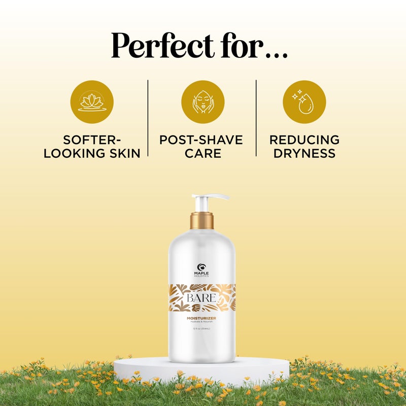 Maple Holistics Bare After Shave Lotion for Women - Deep Hydration Wet Skin Moisturizer in Shower Lotion for Silky Smooth Skin with Shea Butter Jojoba Oil & Aloe Vera - In Shower Body Lotion Aftershave for Women - Image 2