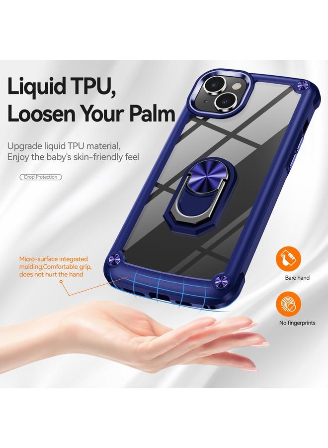 اس-توب جراب لهاتف iPhone 15 Plus مصنوع من مادة TPU + PC لحماية العدسات مع حامل حلقي - Image 3