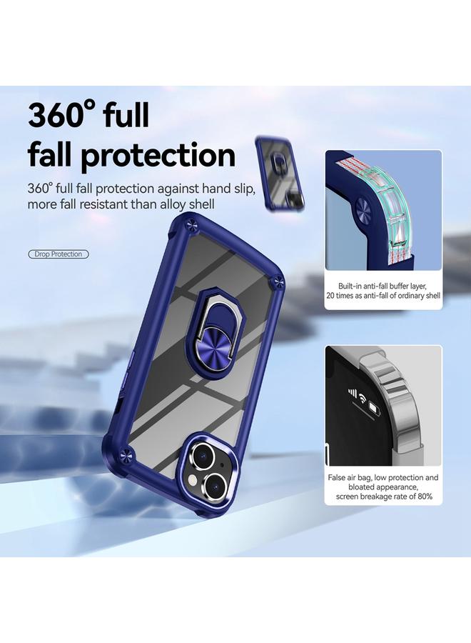 اس-توب جراب لهاتف iPhone 15 Plus مصنوع من مادة TPU + PC لحماية العدسات مع حامل حلقي - Image 5