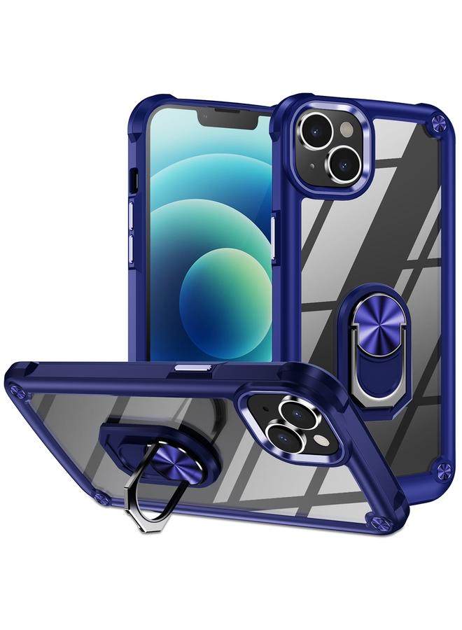 اس-توب جراب لهاتف iPhone 15 Plus مصنوع من مادة TPU + PC لحماية العدسات مع حامل حلقي - Image 1