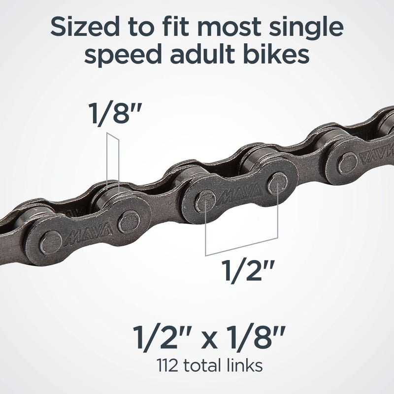 Schwinn Bike Chain, 1/2" X 1/8" Basic Chain, 112 Total Links, for Non-Derailleur Bikes, BMX, Fixies, Cruisers, Track, and Single Speed Bikes - Image 3
